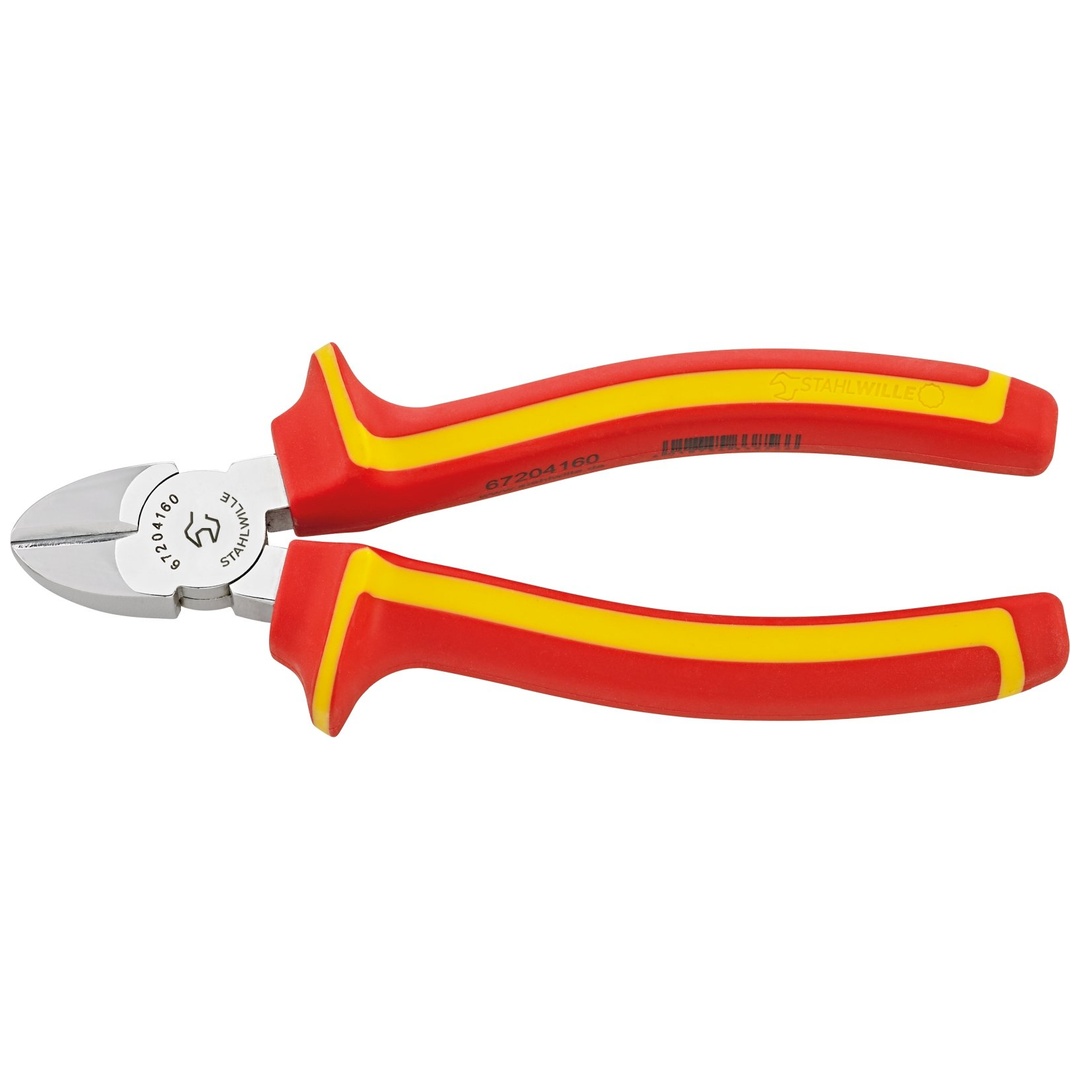 Stahlwille VDE-Seitenschneider L.160mm Kopf verchromt Griffe 2-Komponenten-Griffe