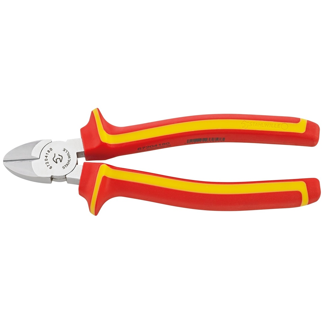 Stahlwille VDE-Seitenschneider L.180mm Kopf verchromt Griffe 2-Komponenten-Griffe
