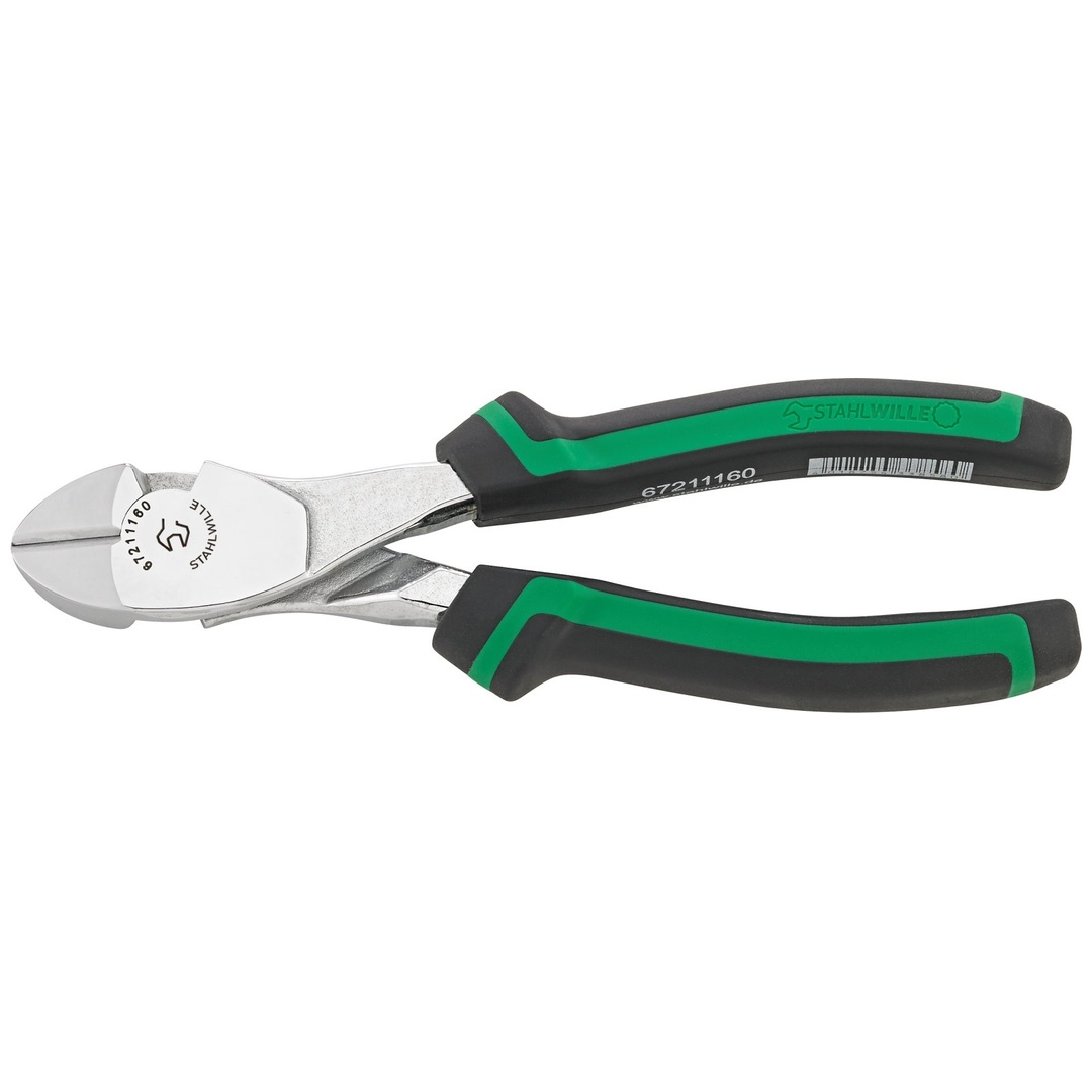 Stahlwille Kraft-Seitenschneider L.160mm Kopf verchromt Griffe 2-Komponenten-Griffe