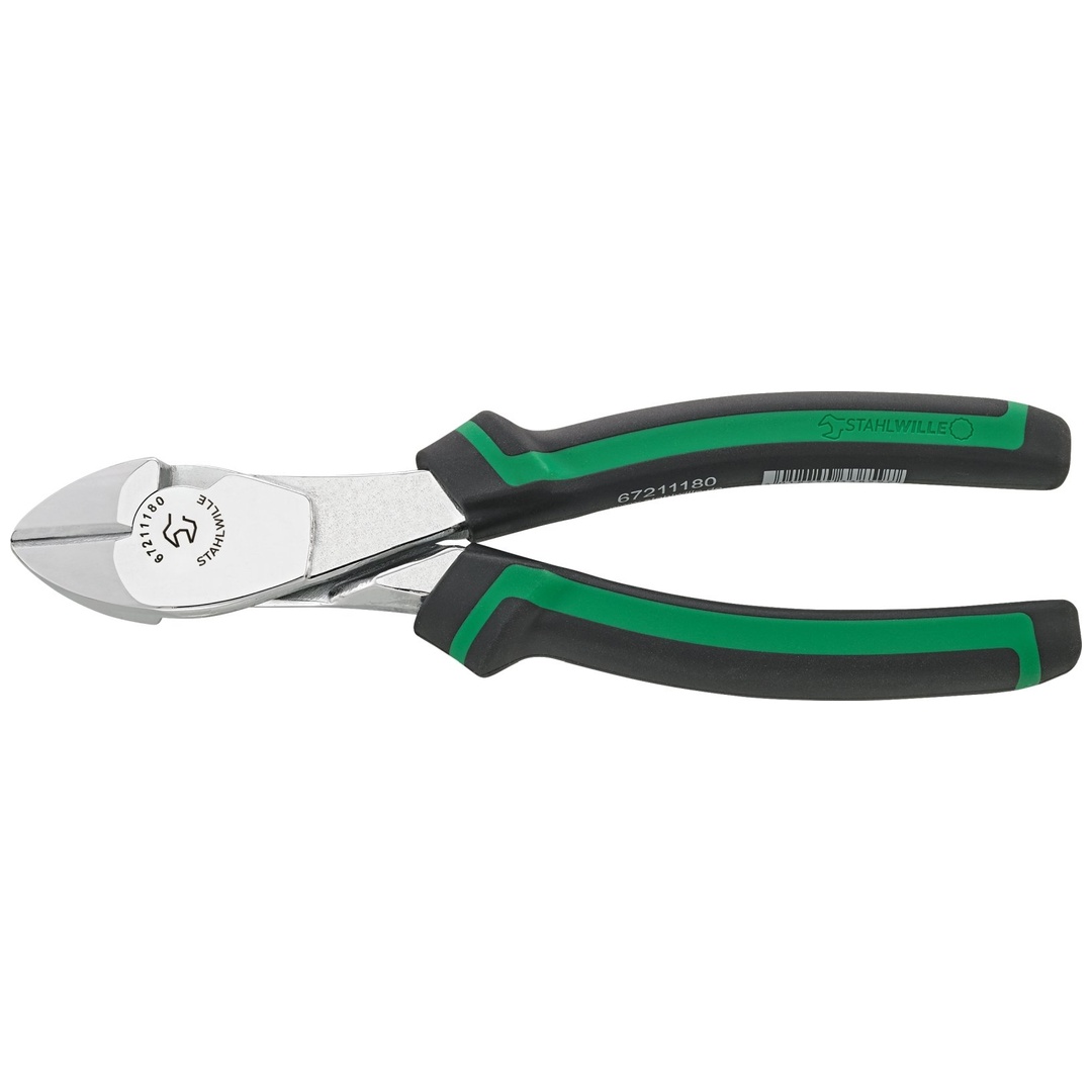 Stahlwille Kraft-Seitenschneider L.180mm Kopf verchromt Griffe 2-Komponenten-Griffe