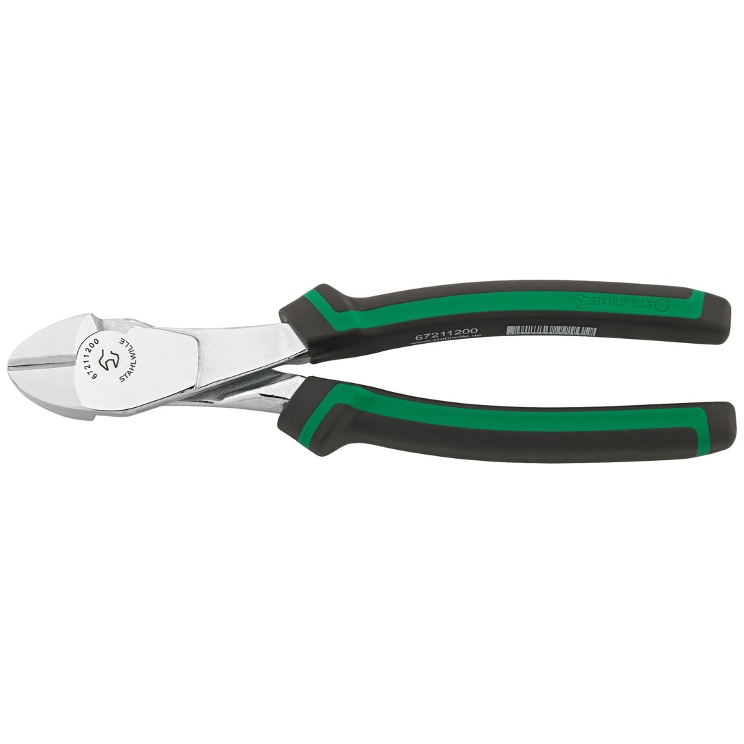 Stahlwille Kraft-Seitenschneider L.200mm Kopf verchromt Griffe 2-Komponenten-Griffe