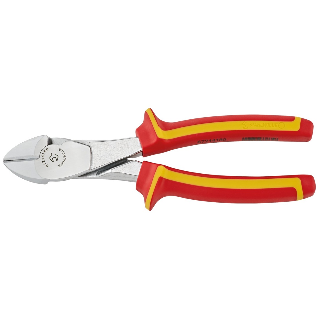 Stahlwille VDE-Kraft-Seitenschneider L.180mm Kopf verchromt Griffe 2-Komponenten-Griffe