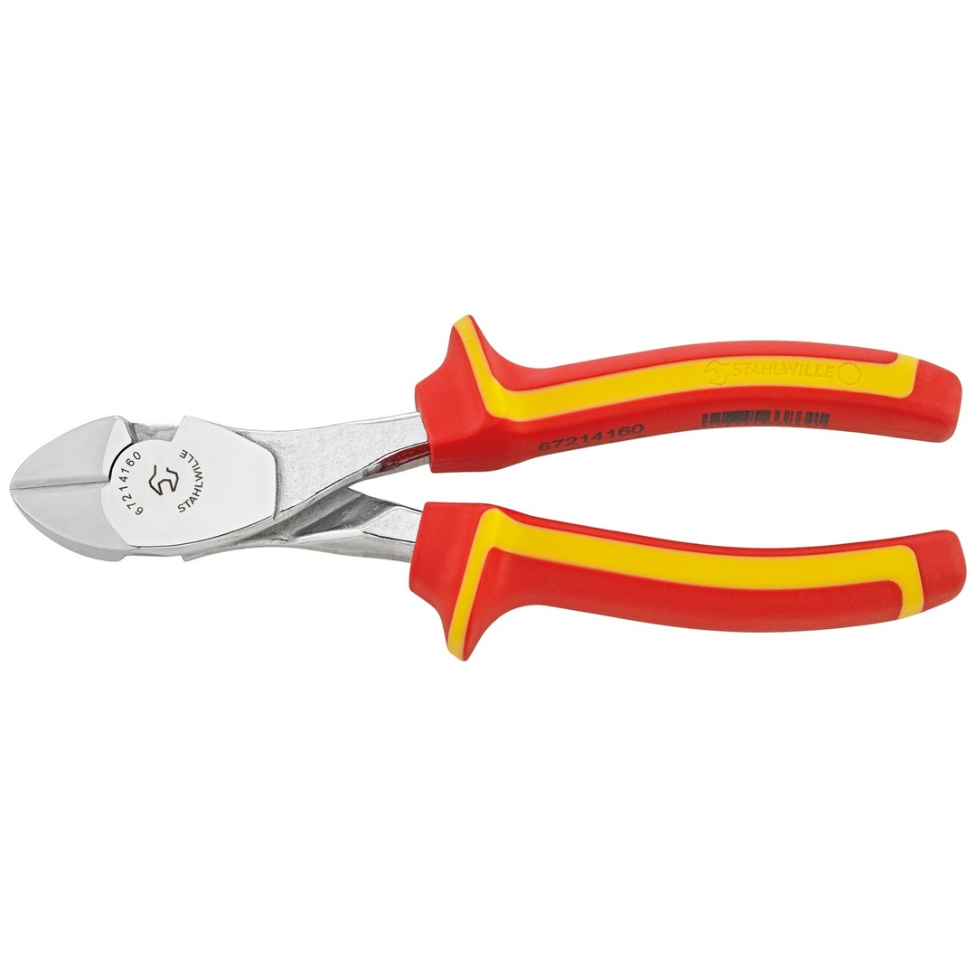 Stahlwille VDE-Kraft-Seitenschneider L.160mm Kopf verchromt Griffe 2-Komponenten-Griffe