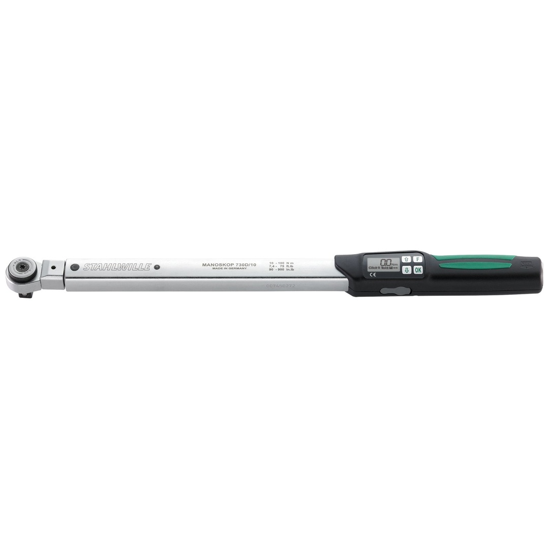 Stahlwille Elektromechanischer Drehmomentschlüssel Service/Serien MANOSKOP 730DR 10-100N·m 1/2 L. 501mm
