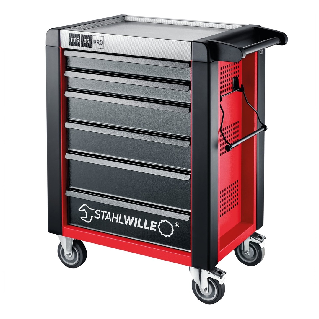 Stahlwille Werkstattwagen 95/6 PRO 6 Schubl. 496 x 827 x 1020 mm rot, RAL 3020; schwarz, RAL 9005