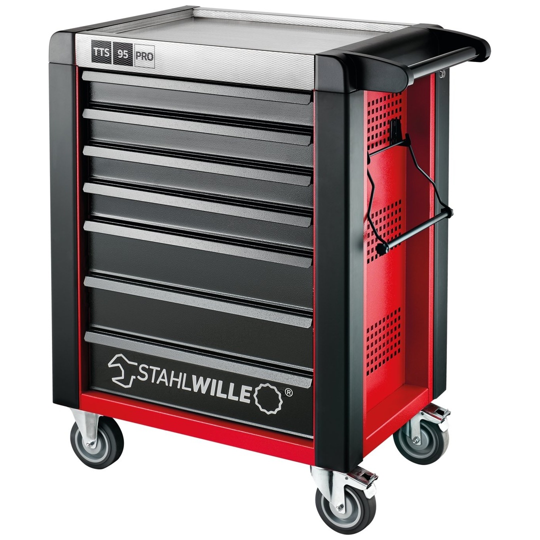 Stahlwille Werkstattwagen 95/7 PRO 7 Schubl. 496 x 827 x 1020 mm rot, RAL 3020; schwarz, RAL 9005