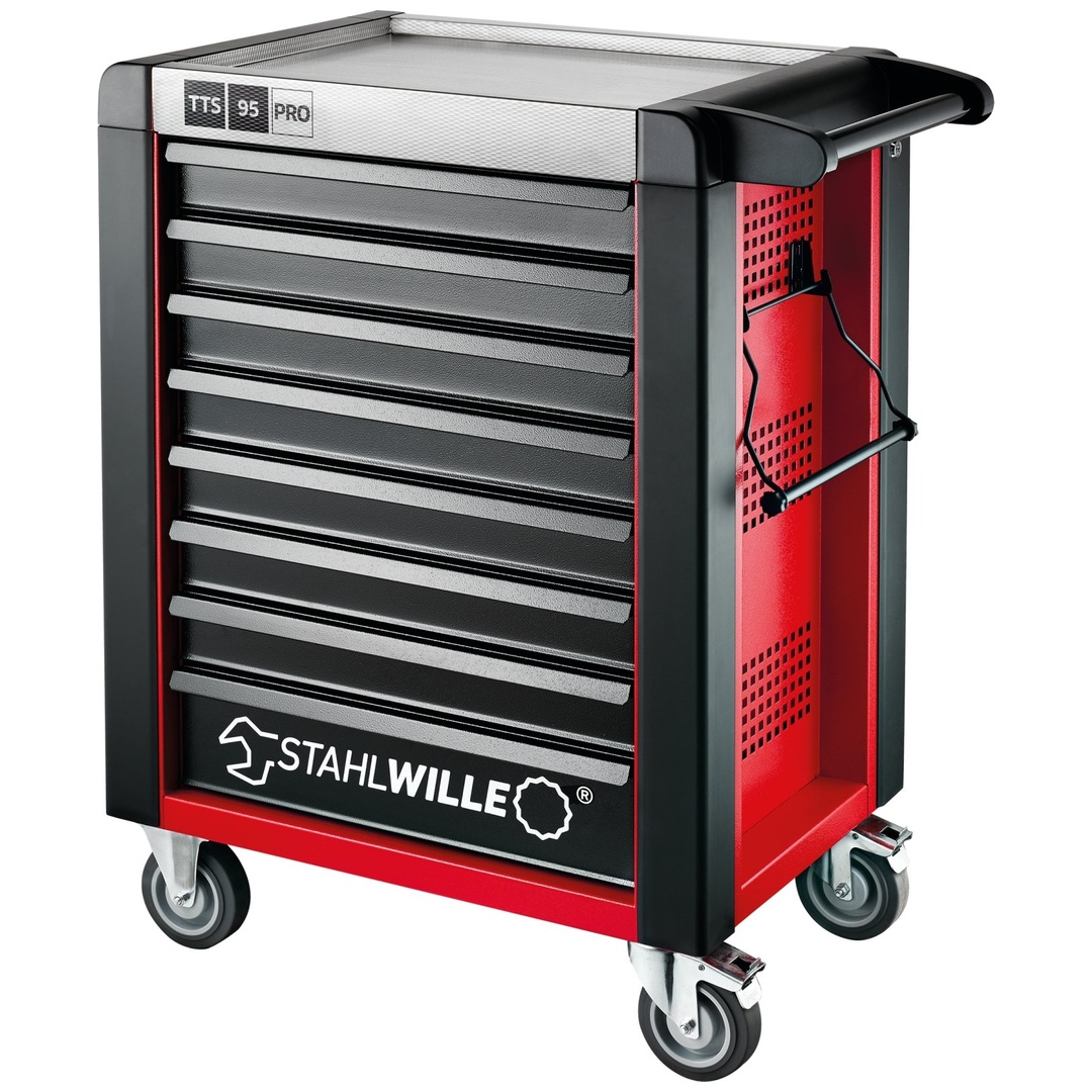 Stahlwille Werkstattwagen 95/8 PRO 8 Schubl. 496 x 827 x 1020 mm rot, RAL 3020; schwarz, RAL 9005