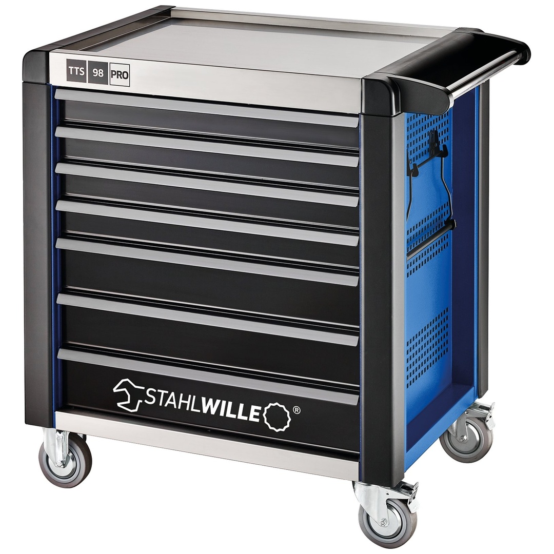 Stahlwille Werkstattwagen 98/7 PRO 7 Schubl. 651 x 1001 x 1020 mm blau, RAL 270 30 35; schwarz, RAL 9005