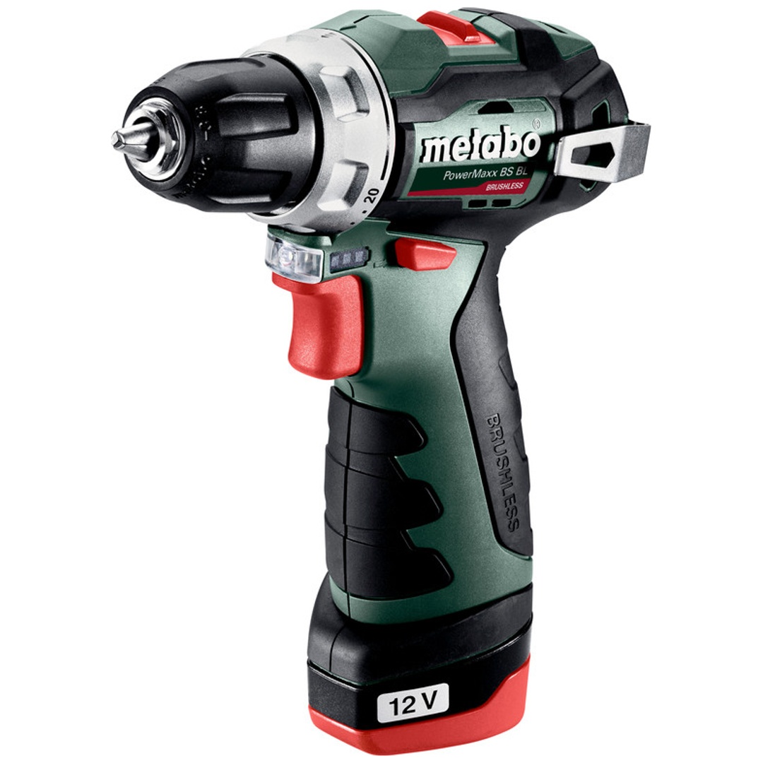 Metabo Akku-Bohrschrauber PowerMaxx BS BL, Kunststoffkoffer, 12V 2x2Ah Li-Power + Ladegerät