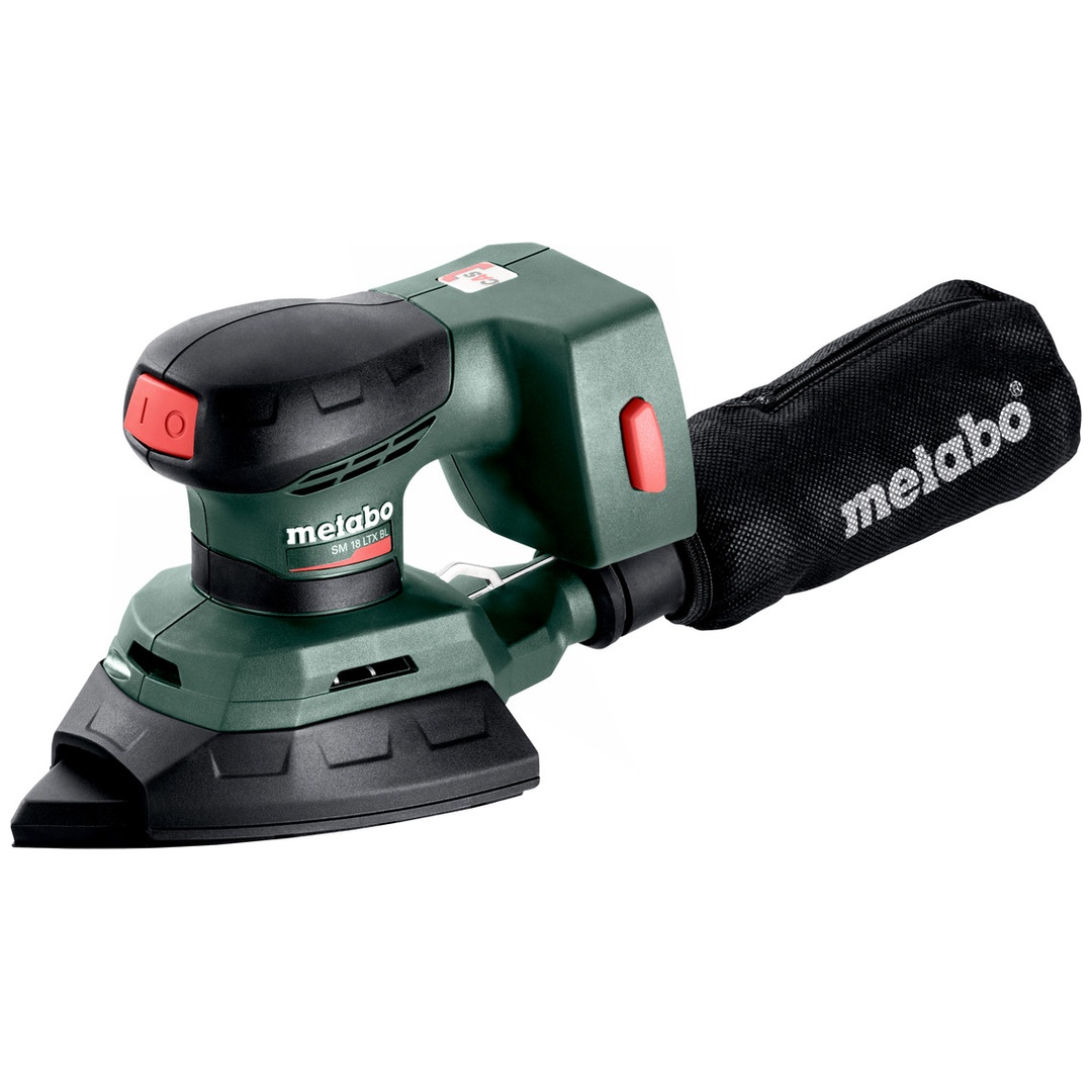 Metabo Akku-Multischleifer SM 18 LTX BL, mit zwei Schleiftellern, Zubehör, Karton