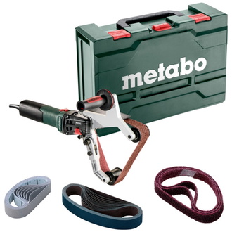 Metabo Rohrbandschleifer RBE 15-180 Set, Stahlblech-Tragkasten