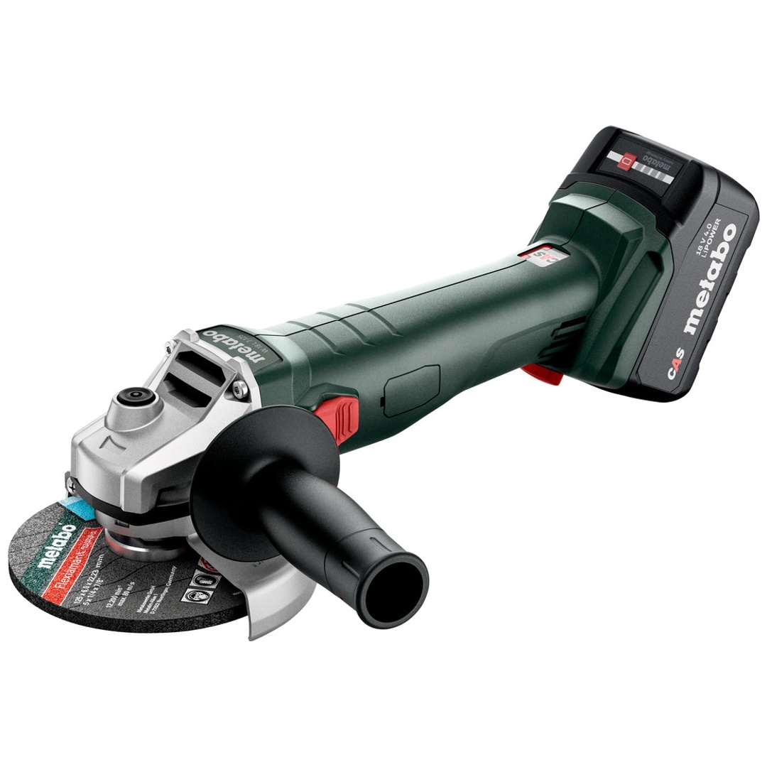 Metabo Akku-Winkelschleifer W 18 7-125, metaBOX 165 L, 18V 2x4Ah Li-Power + Ladegerät