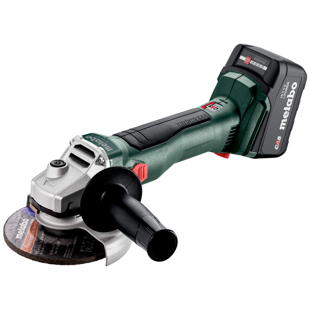 Metabo Akku-Winkelschleifer W 18 L BL 9-125, metaBOX 165 L, 18V 2x4Ah Li-Power + Ladegerät
