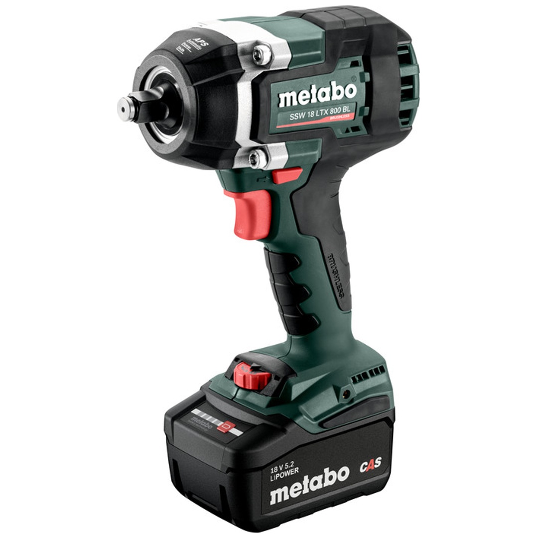 Metabo Akku-Schlagschrauber SSW 18 LTX 800 BL, incl. 2x Akku Li-Power/5,2 Ah, Ladegerät, metaBOX