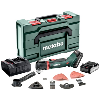 Metabo Akku-Multitool MT 18 LTX Compact, incl. 2x Akku Li-Power 2 Ah, Ladegerät, Zubehör, metaBOX