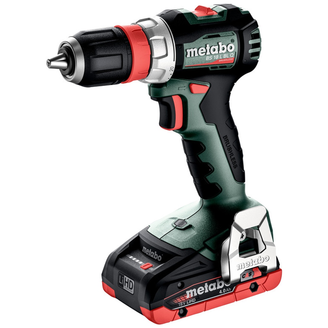 Metabo Akku-Bohrschrauber BS 18 L BL Q, incl. 2x Akku LiHD 4 Ah, Ladegerät, Zubehör, metaBOX