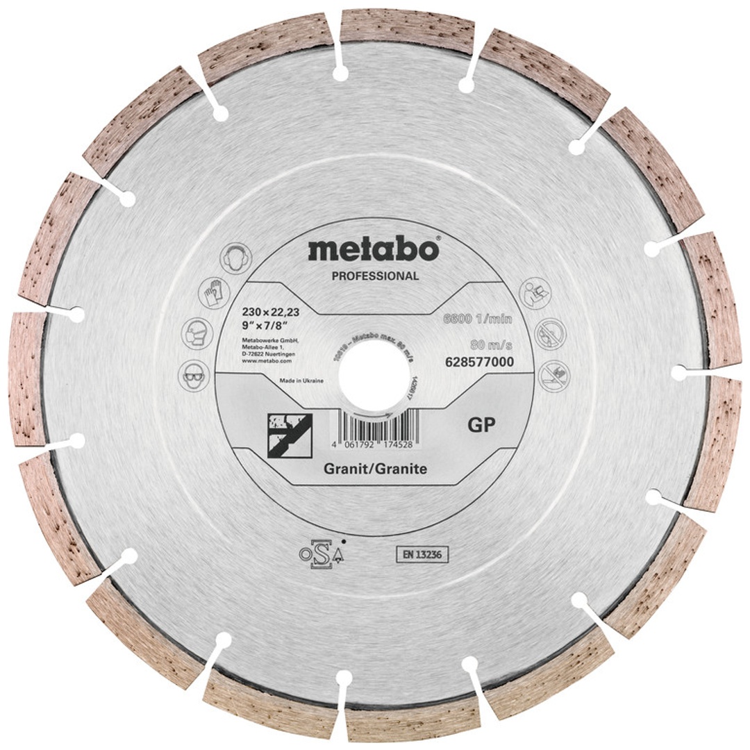 Metabo Diamanttrennscheibe 230x22,23mm, GP, Granit professional