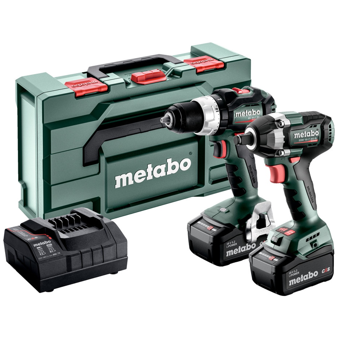 Metabo Akku Combo Set 2.9.3 18V, BS 18 LT BL + SSW 18 LT 300 BL, metaBOX 145 L