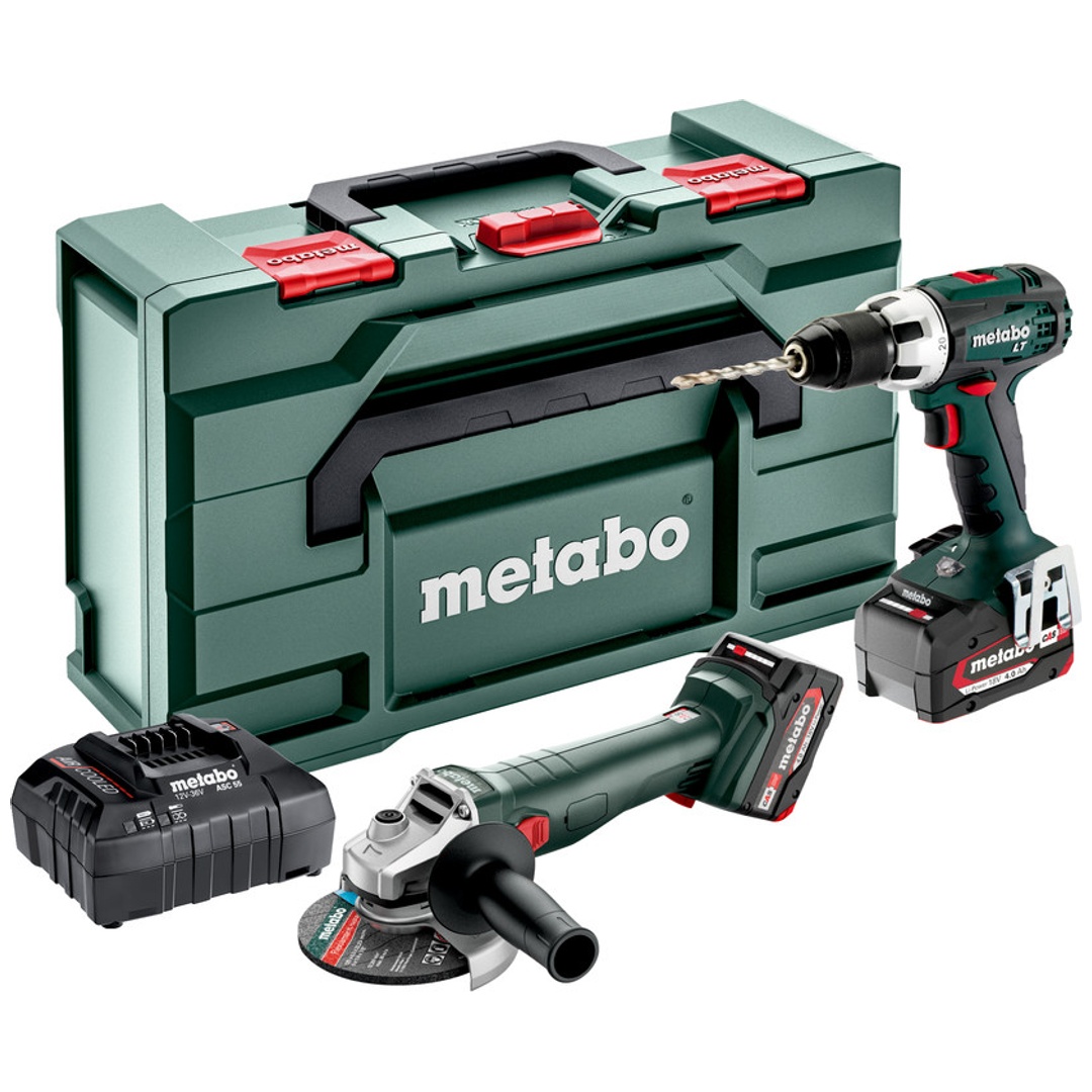 Metabo Akku Combo Set 2.4.1 18 V, BS 18 LT + W 18 L 9-125 Quick, metaBOX 165 L