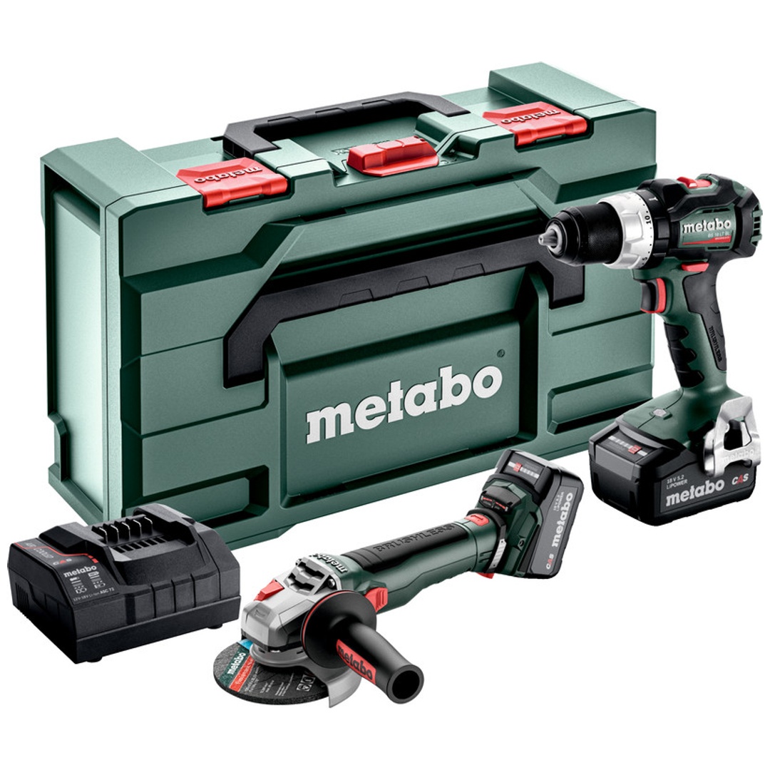 Metabo Akku Combo Set 2.9.4 18 V, BS 18 LT BL + WB 18 LT BL 11-125 Quick, metaBOX 165 L