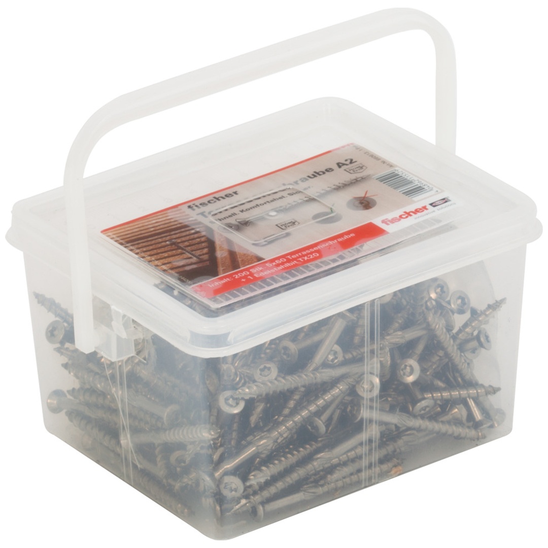 Fischer Terrassenschraube 5,0x60 SK TX TG A2 Box (200)