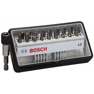 Bosch Schrauberbit-Set Robust Line L Extra-Hart, 18+1-tlg., 25mm, PH, PZ, T, LS, HEX