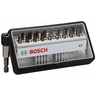 Bosch Schrauberbit-Set Robust Line L Extra-Hart, 18 + 1-tlg., 25 mm, Sicherh. Bits