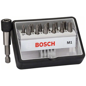 Bosch Schrauberbit-Set Robust Line M Extra-Hart, 12 + 1-tlg., 25 mm, PH, PZ, Torx