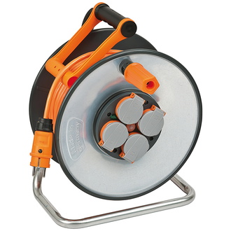 Brennenstuhl professionalLINE SteelCore Kabeltrommel SC 3110 IP44, 33m H07BQ-F 3G1,5 Kabel, Trommelkörper aus Stahlblech, BGI 608