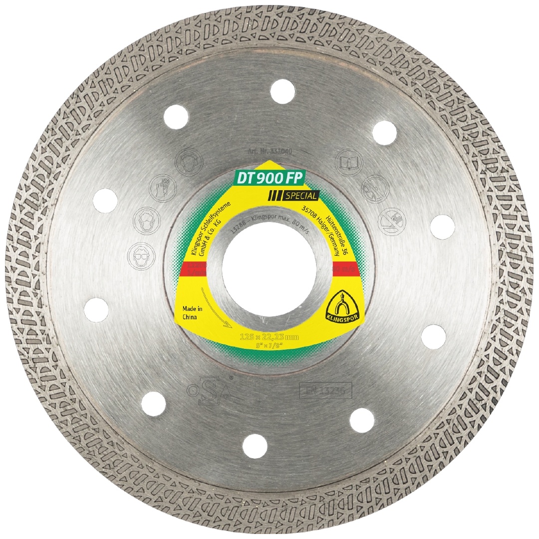 Klingspor DT 900 FP Diamanttrennscheiben, 125 x 1,4 x 22,23 mm 1,4 x 10 mm, profilierter Schneidrand