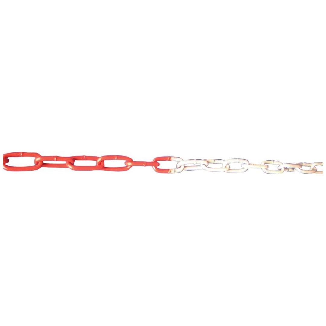 Schake Absperrkette rot / weiß, Kunststoffkette Ø 6 mm, VE 25 m