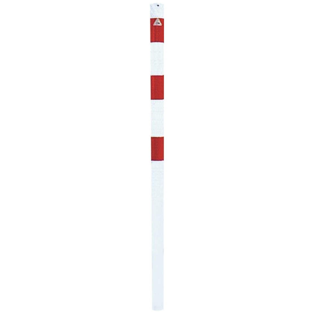 Schake Absperrpfosten 460B/2, Ø 60 x 2,5 mm, 1300 mm, zum einbetonieren, feuerverz. rot/weiß, 2 Ösen