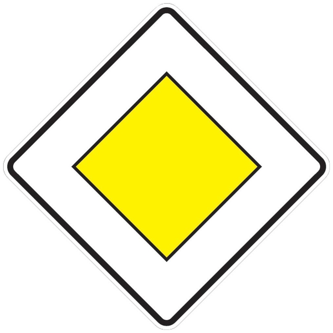 Verkehrszeichen 306, 600x600 mm, Vorfahrtstraße, RAL-Gütezeichen Folie RA1