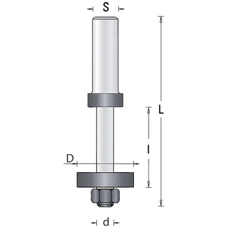 Aufnahmedorn einteilig mit Anlauflager D16 d8 S8