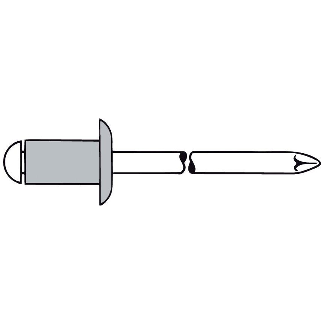 Gesipa Blindniete STANDARD - Aluminium / Stahl, verzinkt - Flachrundkopf - 4 x 18, Klemmbereich 12,5-14,5 mm