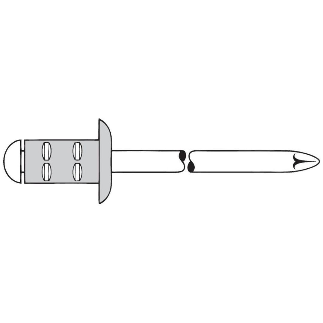 Gesipa Mehrbereichsniete - Aluminium / Stahl - Flachrundkopf - 4,8 x 15