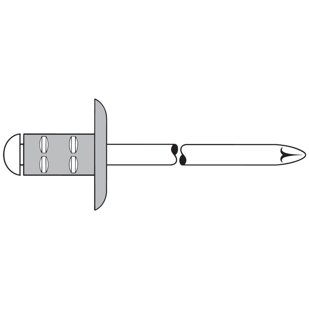 Gesipa Gespia Mehrbereichsblindniete - Aluminium / Stahl - Großkopf - 4 x 13
