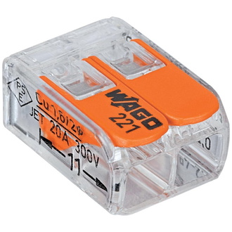 WAGO COMPACT-Klemme 2 x 0,2-4qmm transparent 5 Stück Btl. m. R.