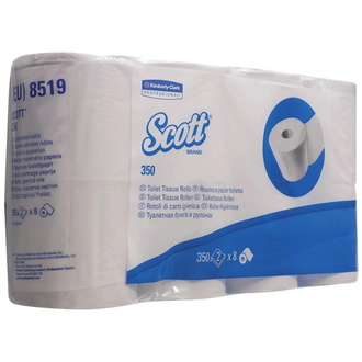 Kimberly-Clark Scott 350 Toilet-Tissue 2lag. hochweiß 8x350Bl.