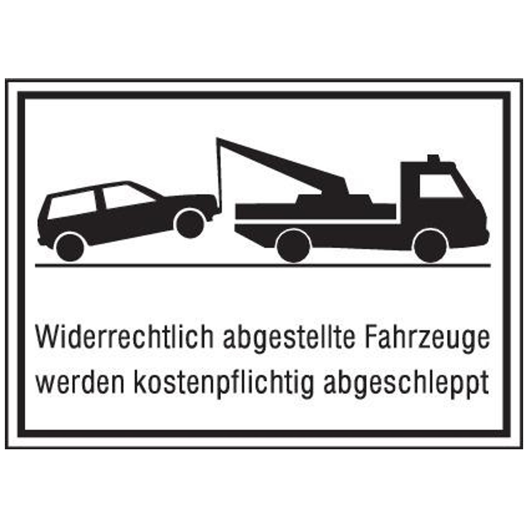 SAFETYMARKING Parkverbot-schild 400x250mm Alumini-um Widerrechtlich … abge-schleppt