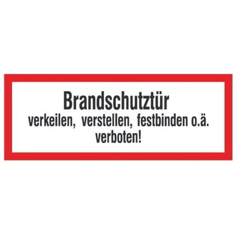 Brandschutzschild Folie B297xH105 mm, Brandschutztür verkeilen langnachleuchtend