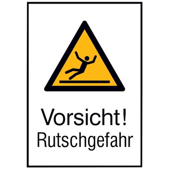 Warnschild Aluminium B262xH371 mm, Vorsicht Rutschgefahr