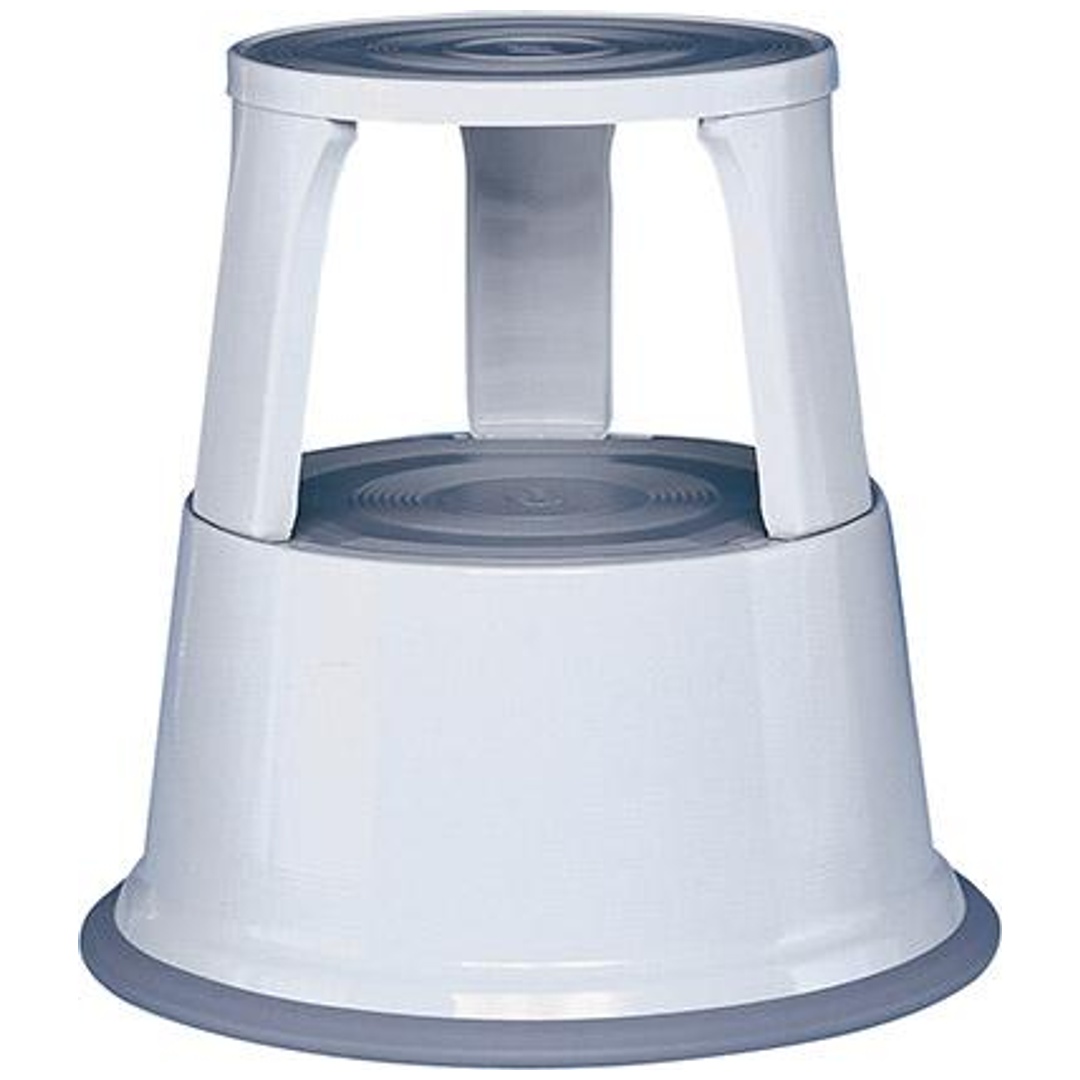 WEDO Rollhocker/Tritthoc-ker Metall Höhe bel/unbel43/44cm ø oben 29,5cm ø unten 43,5cm lichtgr