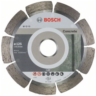 Bosch Diamanttrennscheibe Standard for Concrete, 125 x 22,23 x 1,6 x 10 mm, 10er-Pack