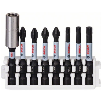 Bosch Schrauberbit-Set Impact Control, 8-tlg., 2 x PH2, 2x PZ2, T20, T25, T30, 50 mm