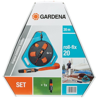 Gardena Roll-Fix-Flachschlauch 20 m, mit Kassette+Armat.