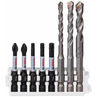 Bosch Hex-9 Ceramic, 5/6/8 mm, Impact Power-Bit, 50 mm PH2, PZ2, T20, T25, T30