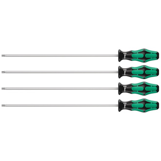 Wera 367/4 TORX HF Kraftform Plus Schraubendrehersatz mit Haltefunktion mit 300 mm langen Klingen, 4-tlg.