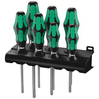 Wera 367/7 TORX HF Kraftform Plus Schraubendrehersatz mit Haltefunktion + Rack, 7-tlg.