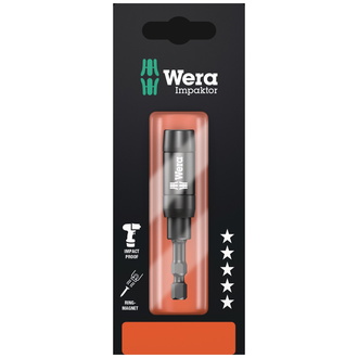 Wera 897/4 IMP R SB Impaktor Halter mit Ringmagnet und Sprengring, 1/4" x 75 mm